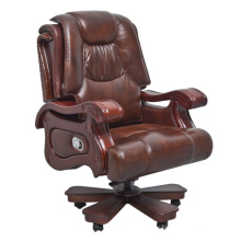 Классический офисный поворотный хохлатая использовать кожаный стул (foh-пульта-1313)
